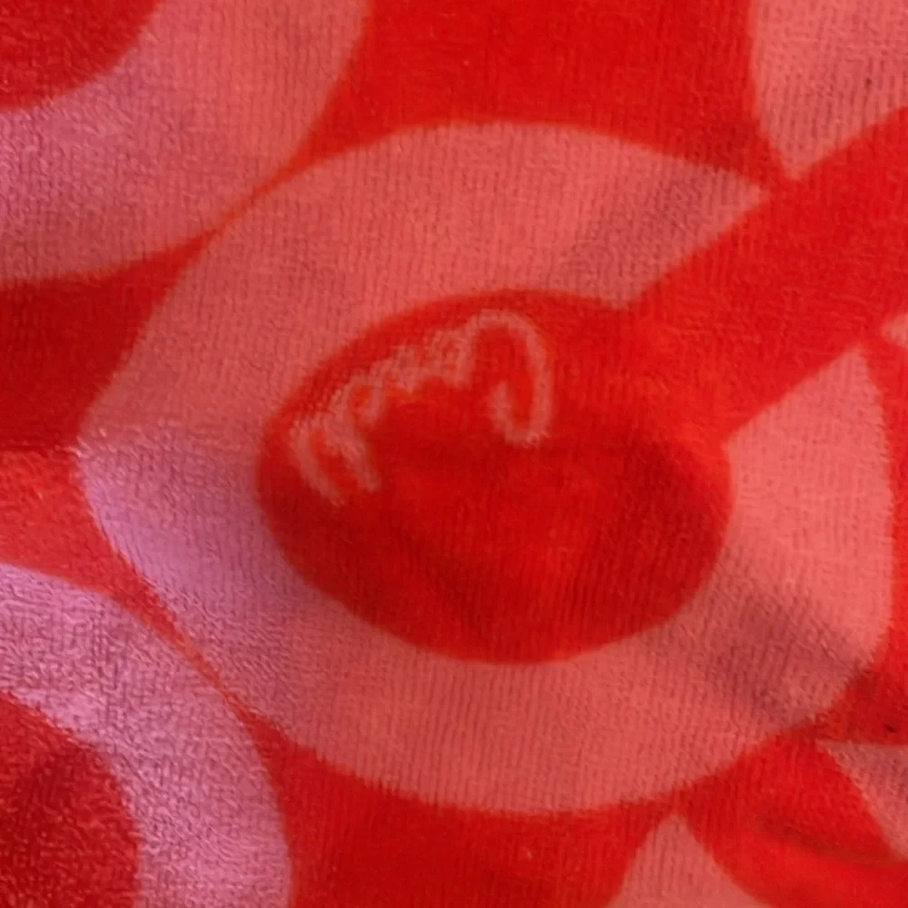 Coach Luxurious Y2K Beach towel Bright Orange and Light Pink